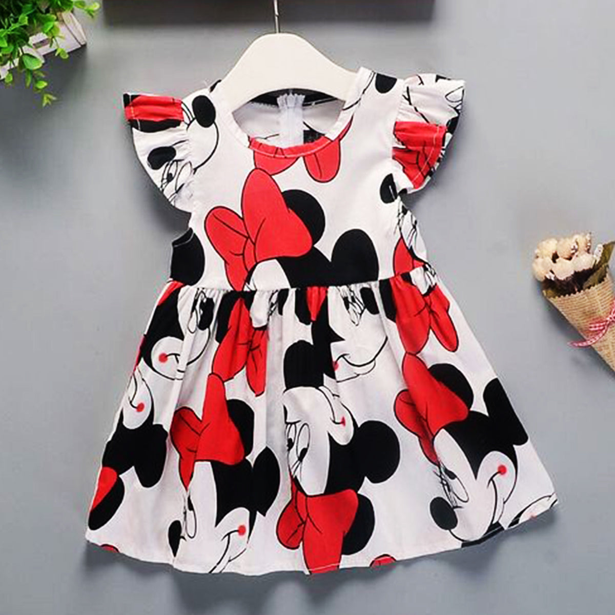 Baby Girl's Barbie Princess & Micky Mouse Dress (Combo Pack Of 2) For Girl's.