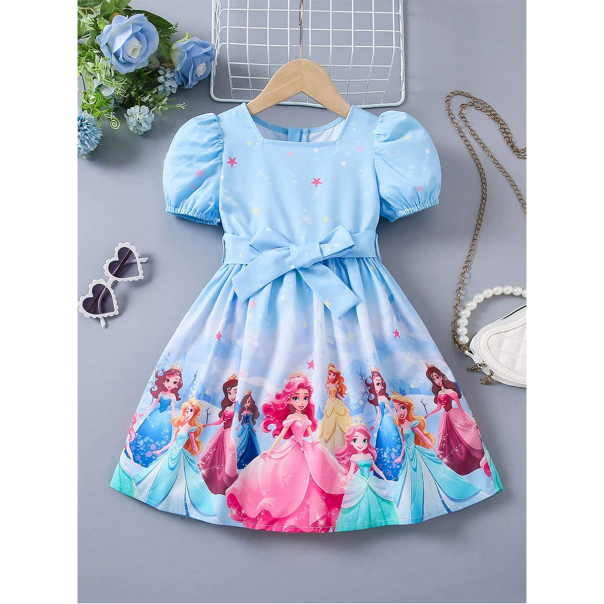Baby Girl's Floral & Rainbow & Princess Dresses_Frocks (Combo Pack 3) for Kids.