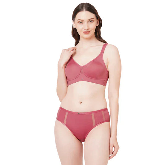 FULL COVERAGE MINIMISER BRA WITH HIGH WAIST BRIEF ( PACK OF 3 )