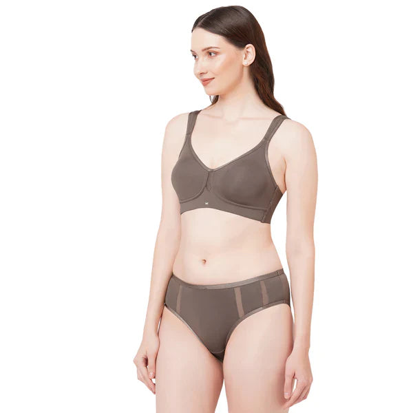 FULL COVERAGE MINIMISER BRA WITH HIGH WAIST BRIEF ( PACK OF 3 )