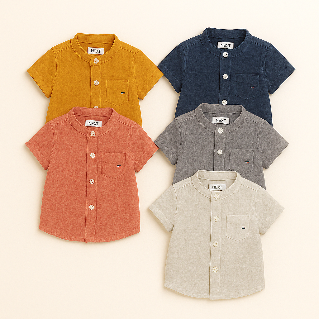 Boys / Girls Linen Cotton Shirts High Quality Shirts Kids ( Pack of 5 )