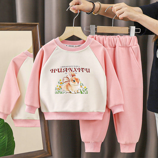 Sweat Trousers Baby Two-Piece Cartoon Children's Clothing ( Pack of 4 )
