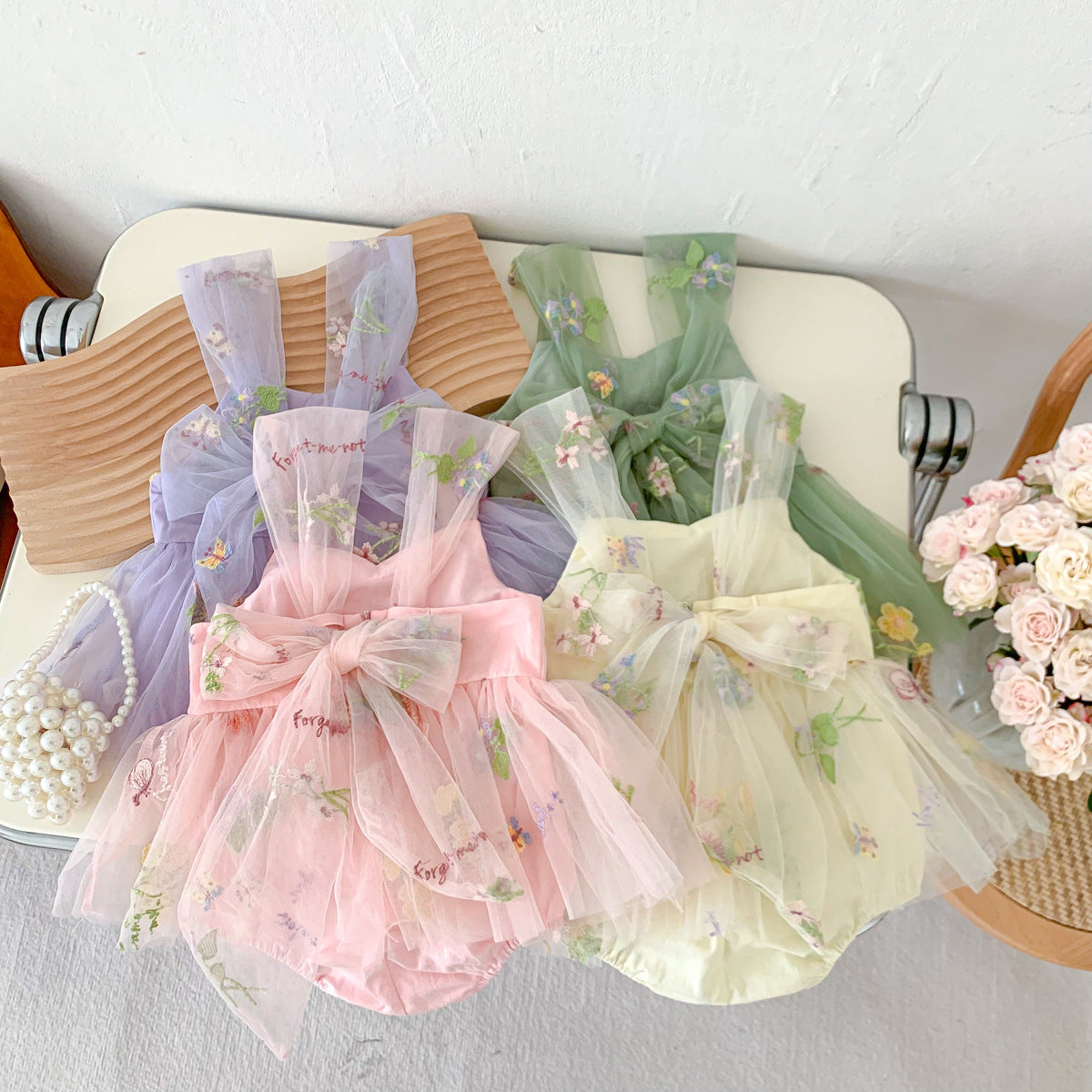 Baby Girls Gauze Princess Dress Lovely Girl's Skirt ( Pack of 4 )