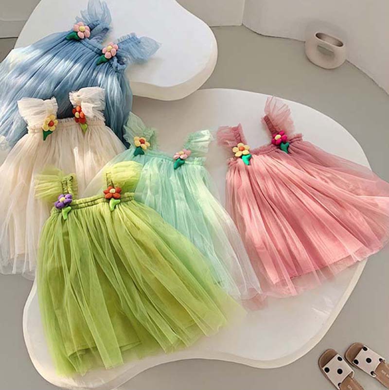 Korean Baby Girl Dress Princess Flower Sleeve ( Pack of 5 )