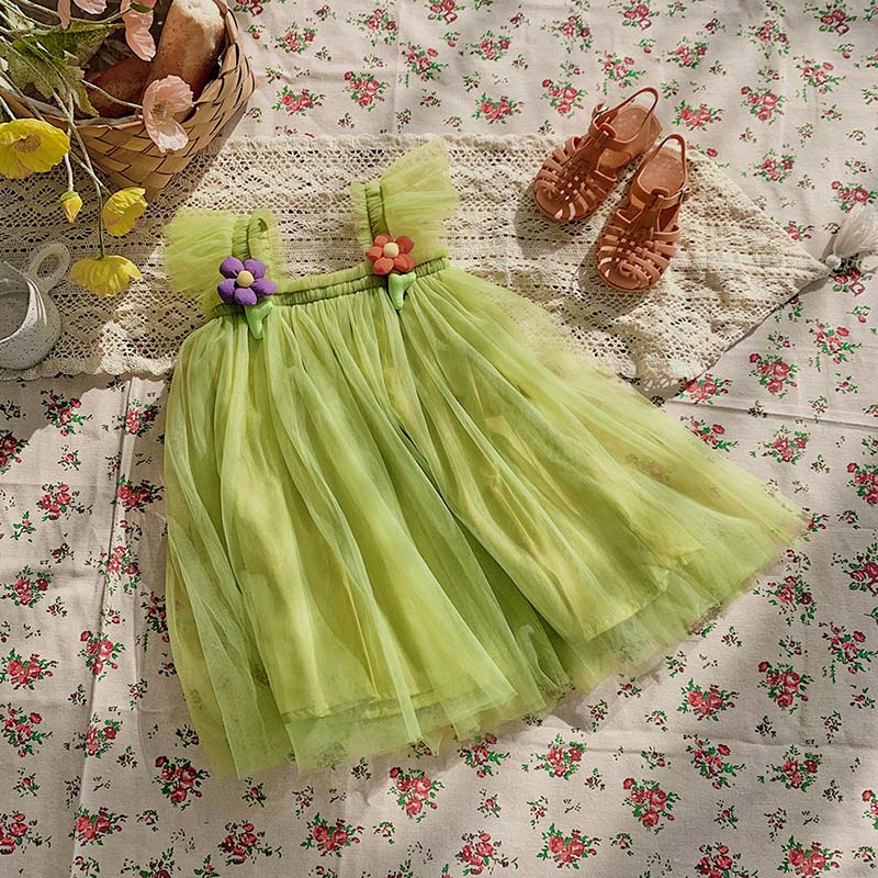 Korean Baby Girl Dress Princess Flower Sleeve ( Pack of 5 )