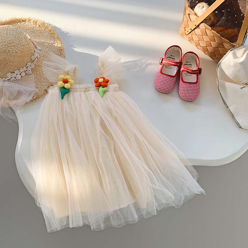 Korean Baby Girl Dress Princess Flower Sleeve ( Pack of 5 )