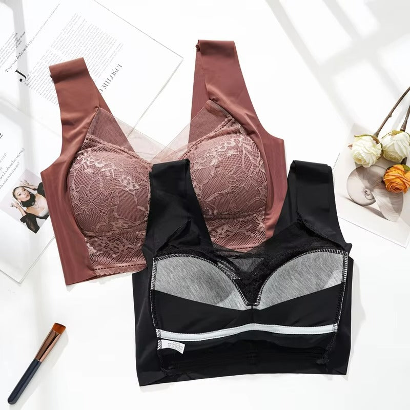Women Deep-V Lace Bras Side Support Sexy Bra ( Pack of 6 )