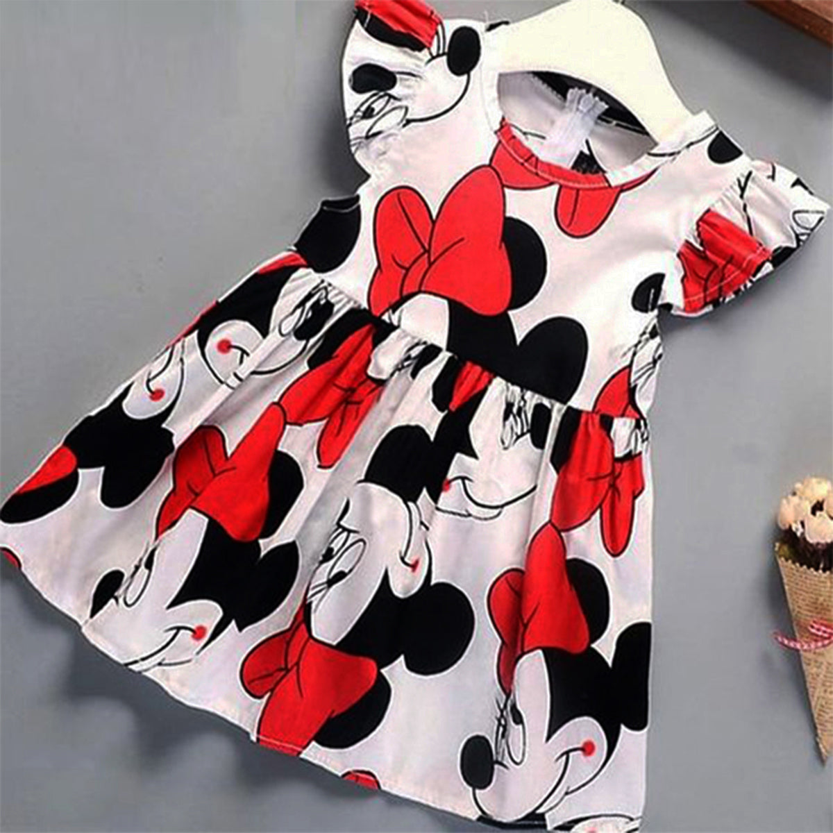 Baby Girl's Barbie Princess & Micky Mouse Dress (Combo Pack Of 2) For Girl's.