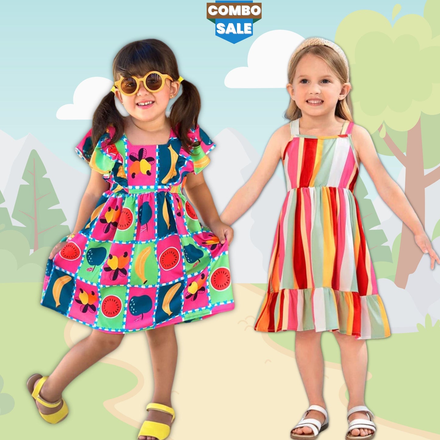 Baby Stylish Designers Tunic Dresses_Frocks (Combo Pack Of 2) for Baby Girls.