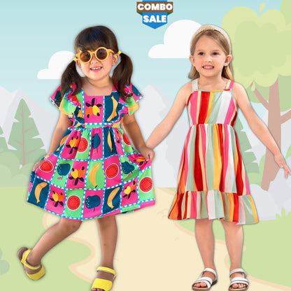Baby Stylish Designers Tunic Dresses_Frocks (Combo Pack Of 2) for Baby Girls.