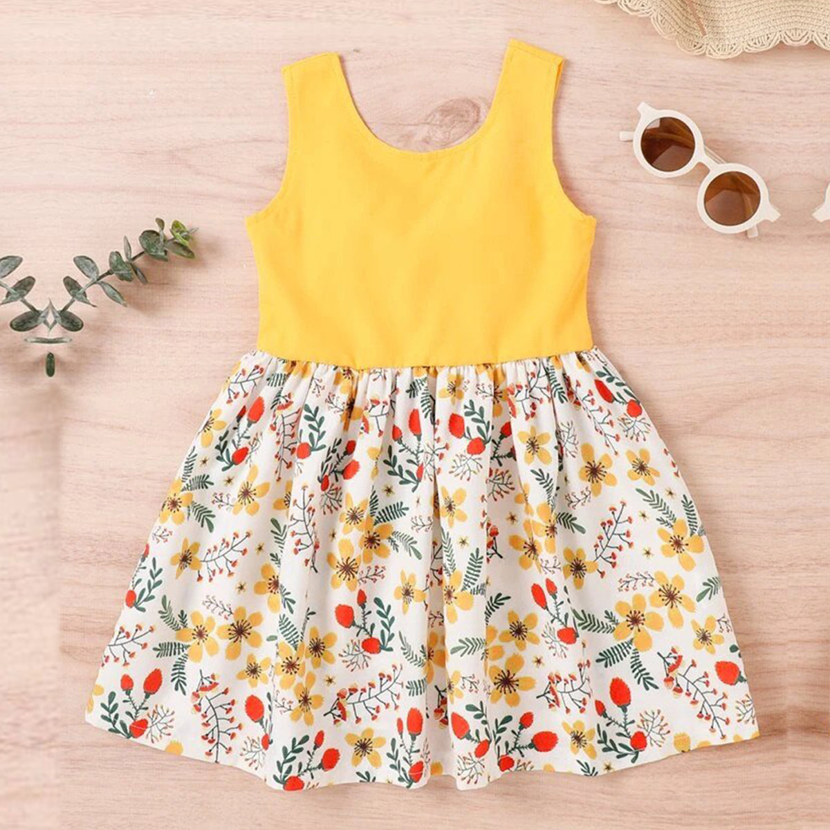 Baby Girl's Floral & Rainbow & Princess Dresses_Frocks (Combo Pack 3) for Kids.