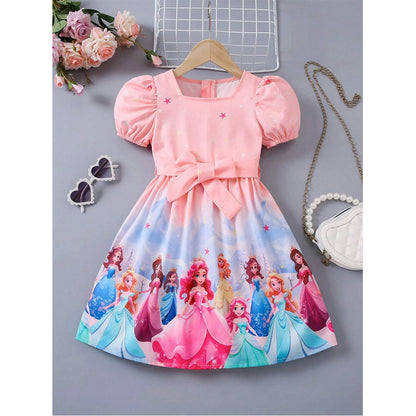 Baby Girl's Barbie Princess & Micky Mouse Dress (Combo Pack Of 2) For Girl's.