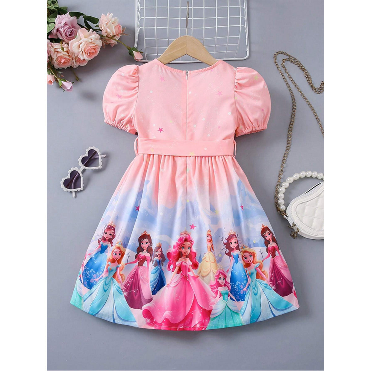 Baby Girl's Barbie Princess & Micky Mouse Dress (Combo Pack Of 2) For Girl's.