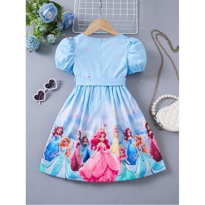 Baby Girl's Floral & Rainbow & Princess Dresses_Frocks (Combo Pack 3) for Kids.
