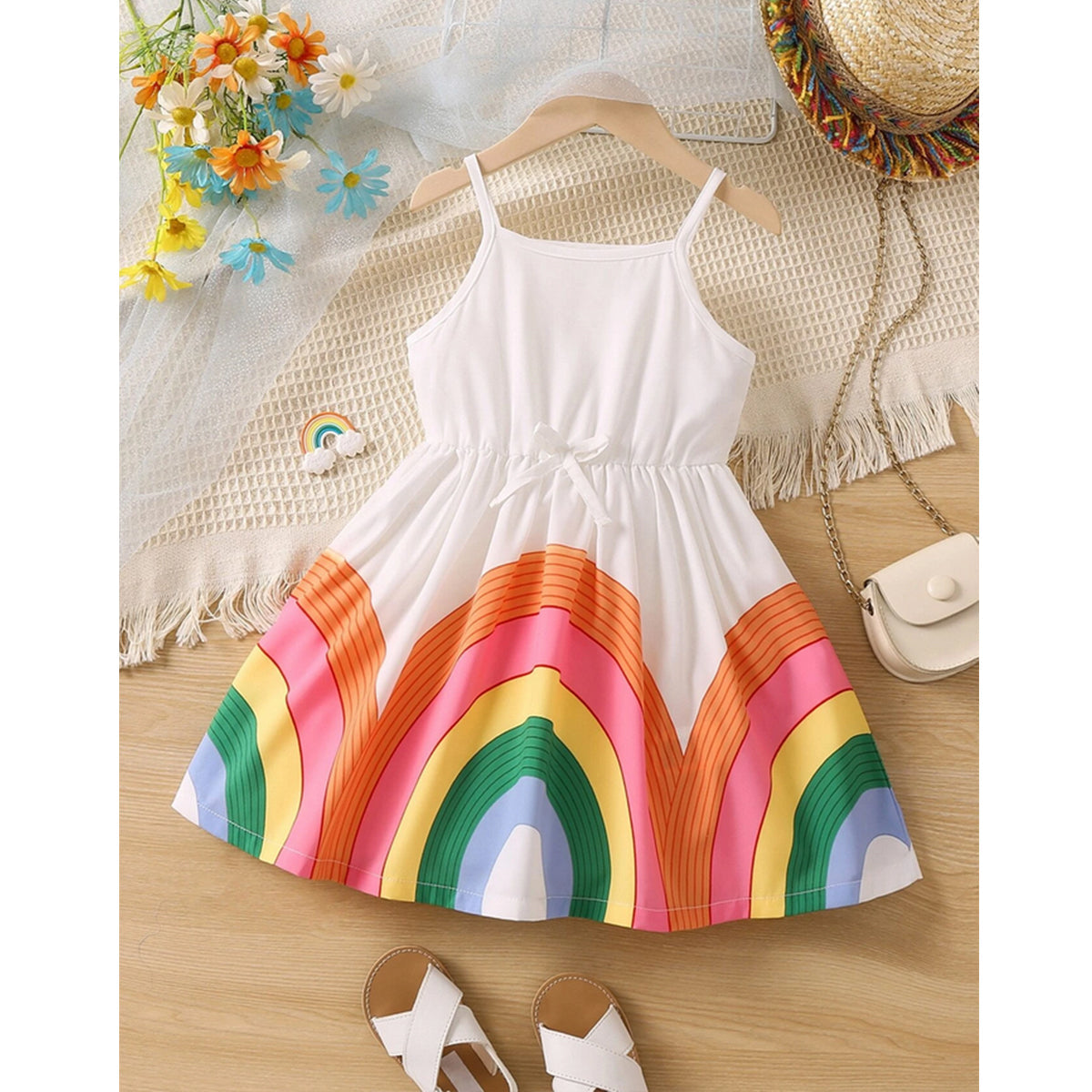 Baby Girl's Floral & Rainbow & Princess Dresses_Frocks (Combo Pack 3) for Kids.