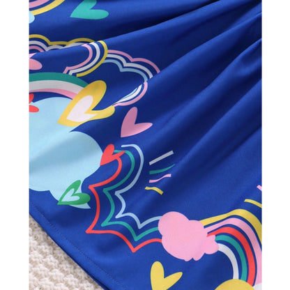 Baby Girl's Barbie & Rainbow Dresses (Combo Pack Of 2) For Girl's.
