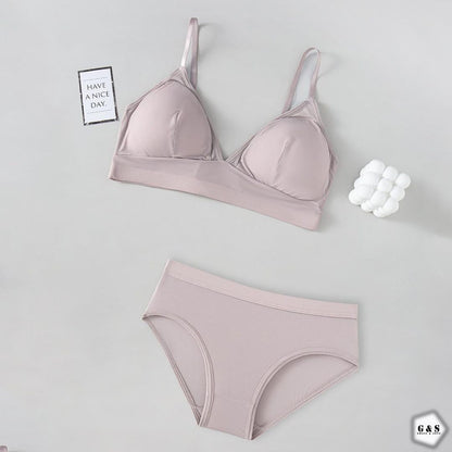 High quality breathable women Ice silk seamless panties Cup gather tube bra ( Pack of 4 )