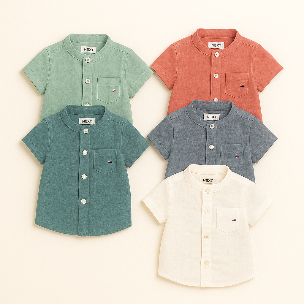Boys / Girls Linen Cotton Shirts High Quality Shirts Kids ( Pack of 5 )