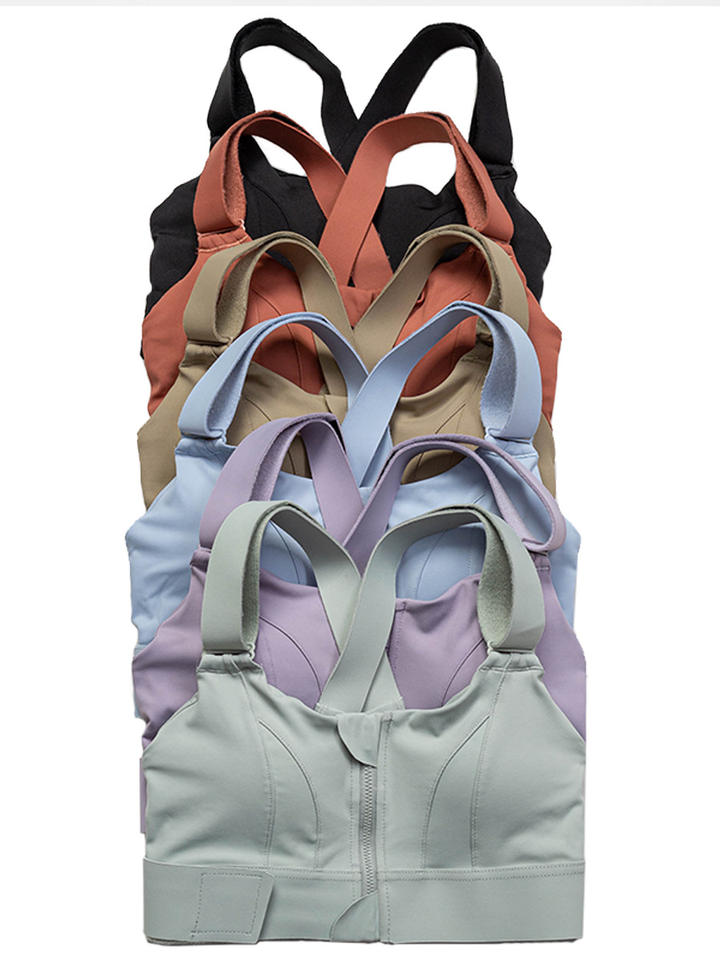 Front Zipper Women Sports Bra High Impact Underwear ( Pack of 6 )