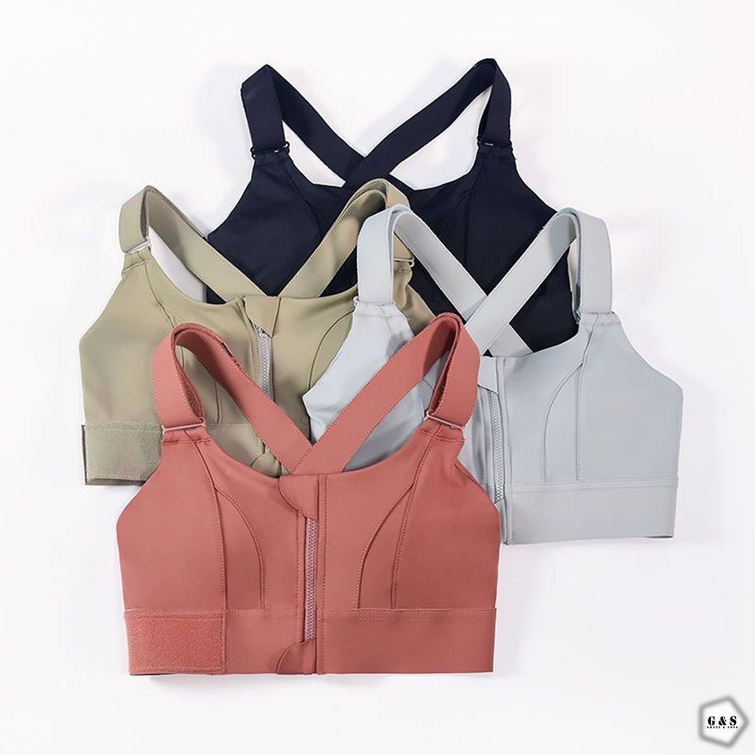 Front Zipper Women Sports Bra High Impact Underwear ( Pack of 6 )