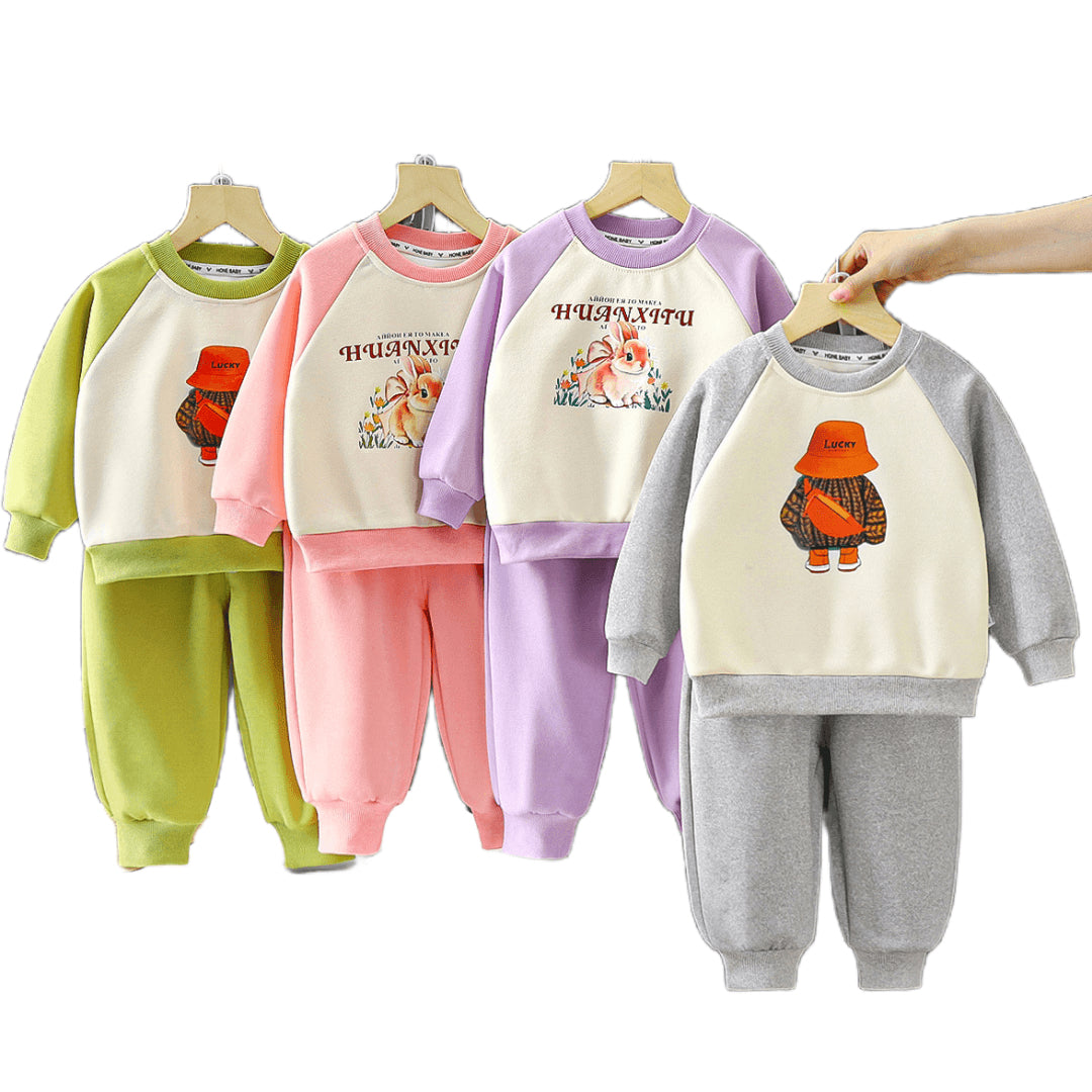Sweat Trousers Baby Two-Piece Cartoon Children's Clothing ( Pack of 4 )