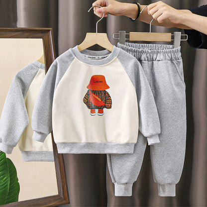 Sweat Trousers Baby Two-Piece Cartoon Children's Clothing ( Pack of 4 )