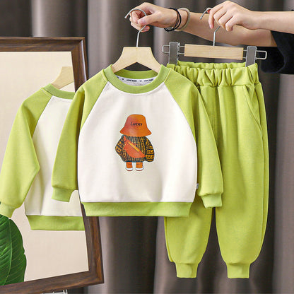 Sweat Trousers Baby Two-Piece Cartoon Children's Clothing ( Pack of 4 )