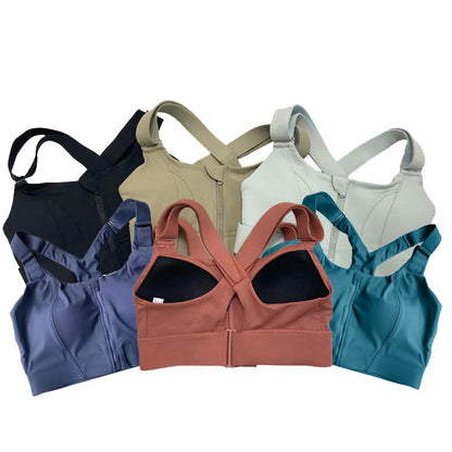 Front Zipper Women Sports Bra High Impact Underwear ( Pack of 6 )