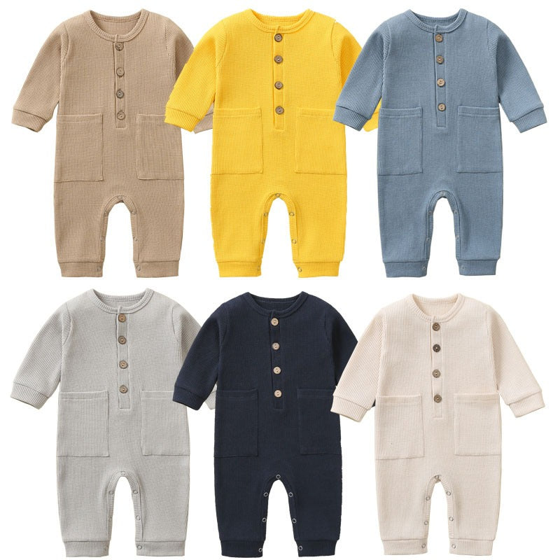 Organic Cotton Bamboo Long Sleeve Baby Rompers Rib Pajamas Babies Toddler ( Pack of 6 )