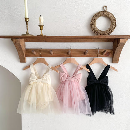 Baby Girls Princess Bow Suspender Jumpsuit Skirt ( Pack of 3 )