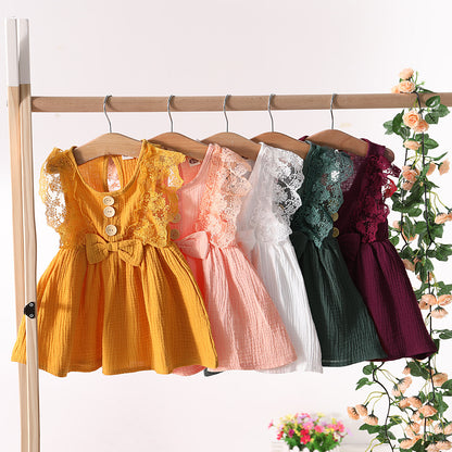 Summer Baby Dress Lace Princess Sleeveless ( Pack of 5 )