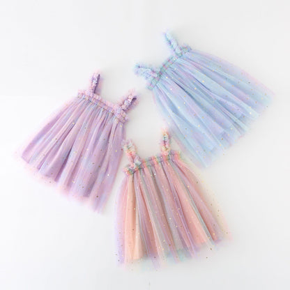 Summer Colorful Sequins Mesh Baby Girl Dress ( Pack of 3 )