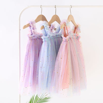 Summer Colorful Sequins Mesh Baby Girl Dress ( Pack of 3 )