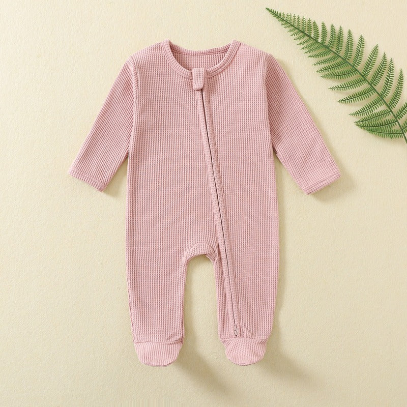 Organic Cotton Bamboo Long Sleeve Baby Rompers Rib Pajamas Babies Toddler ( Pack of 6 )