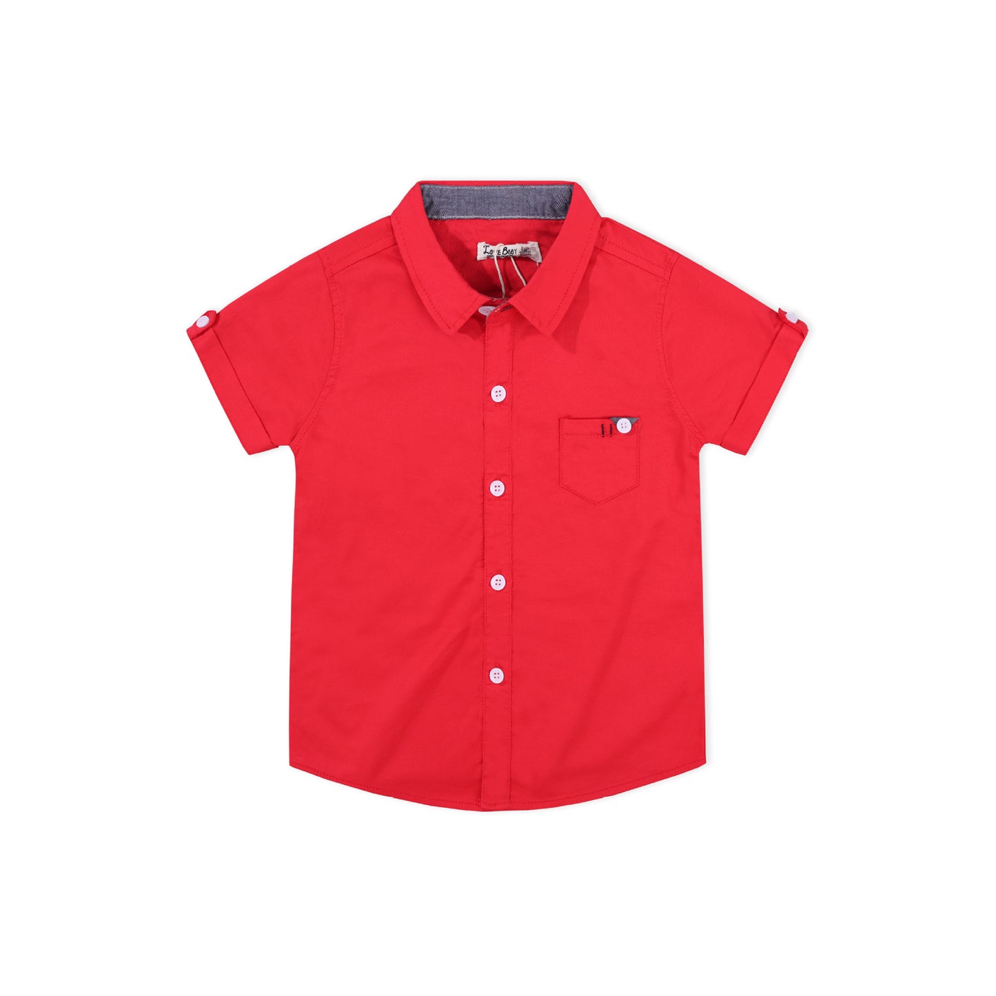 Cotton Tops French Button up Front Pocket Shirts for Kids Boy ( Pack of 5 )