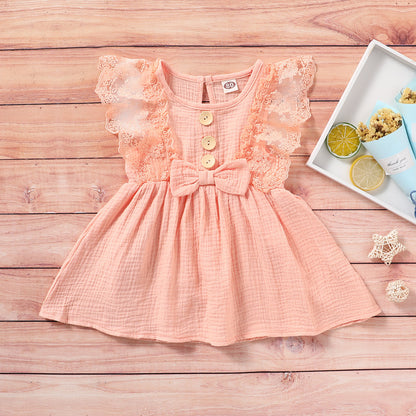 Summer Baby Dress Lace Princess Sleeveless ( Pack of 5 )