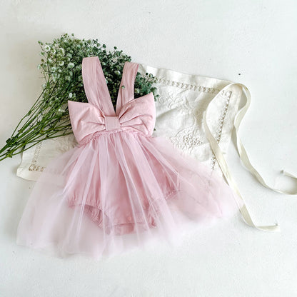 Baby Girls Princess Bow Suspender Jumpsuit Skirt ( Pack of 3 )