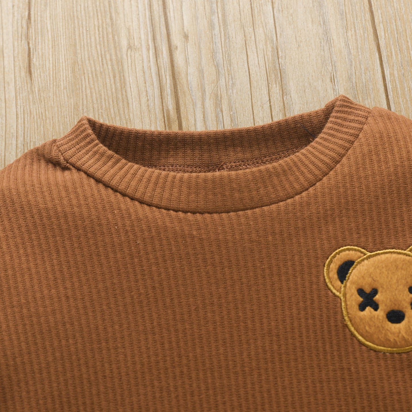 Unisex Baby Tracksuit Outfit Long Sleeve Embroidered Bear Sweatshirts Jogger Set ( Pack of 4 )
