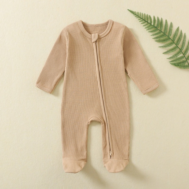 Organic Cotton Bamboo Long Sleeve Baby Rompers Rib Pajamas Babies Toddler ( Pack of 6 )