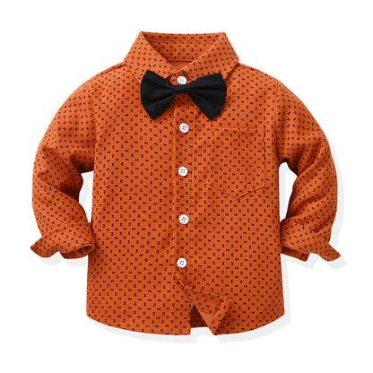 Boys Suit Long Sleeve T Shirt Pants Gentlemen Dresses ( Pack of 3 )