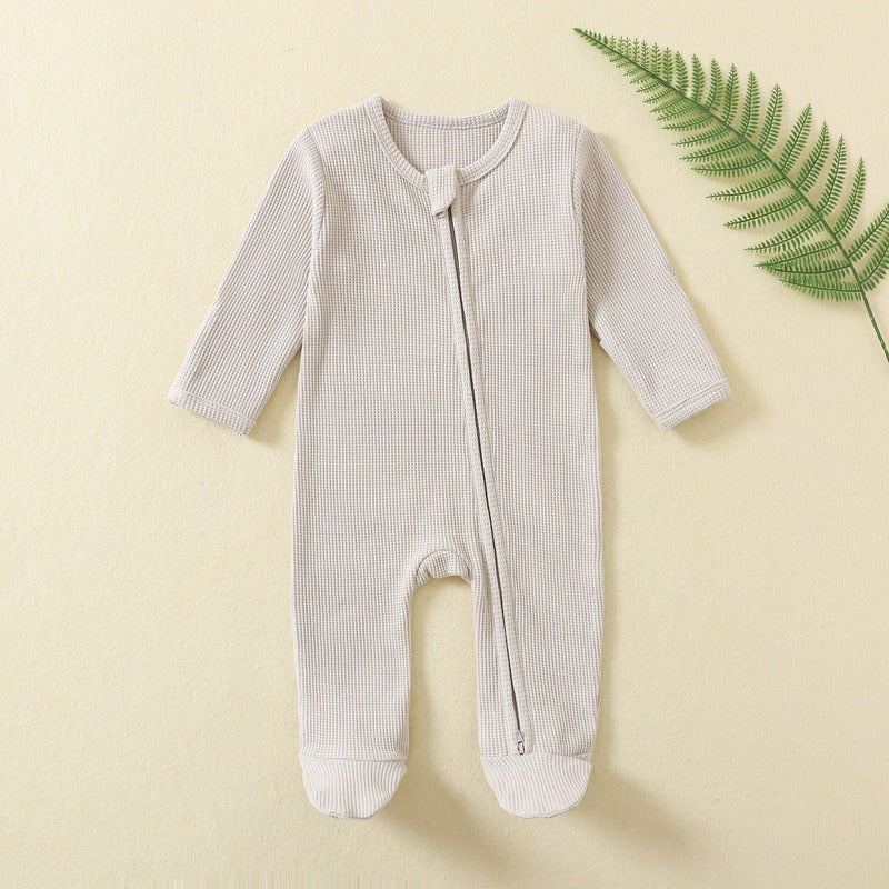 Organic Cotton Bamboo Long Sleeve Baby Rompers Rib Pajamas Babies Toddler ( Pack of 6 )