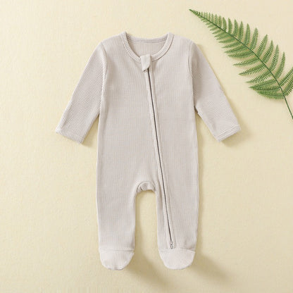 Organic Cotton Bamboo Long Sleeve Baby Rompers Rib Pajamas Babies Toddler ( Pack of 6 )