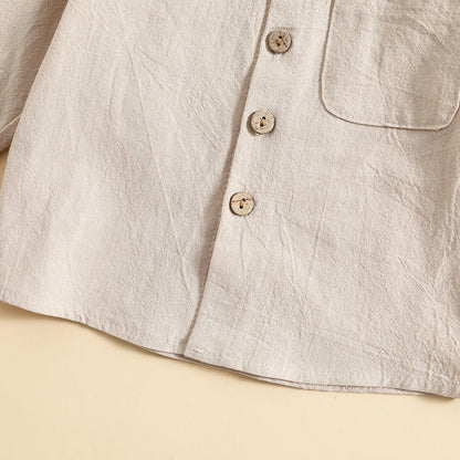 Cotton Linen Baby Boys Shirt Pant Set ( Pack of 4 )