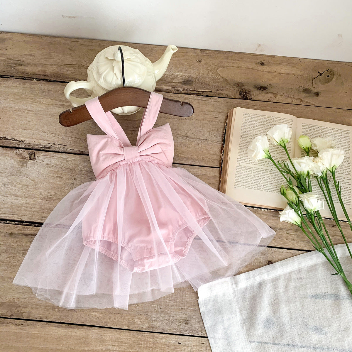 Baby Girls Princess Bow Suspender Jumpsuit Skirt ( Pack of 3 )