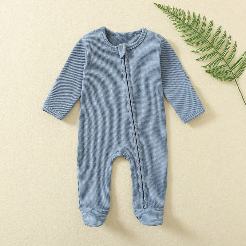 Organic Cotton Bamboo Long Sleeve Baby Rompers Rib Pajamas Babies Toddler ( Pack of 6 )