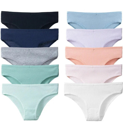 10PCS/Set Women's  Cotton Breathable Skin-Friendly Panties