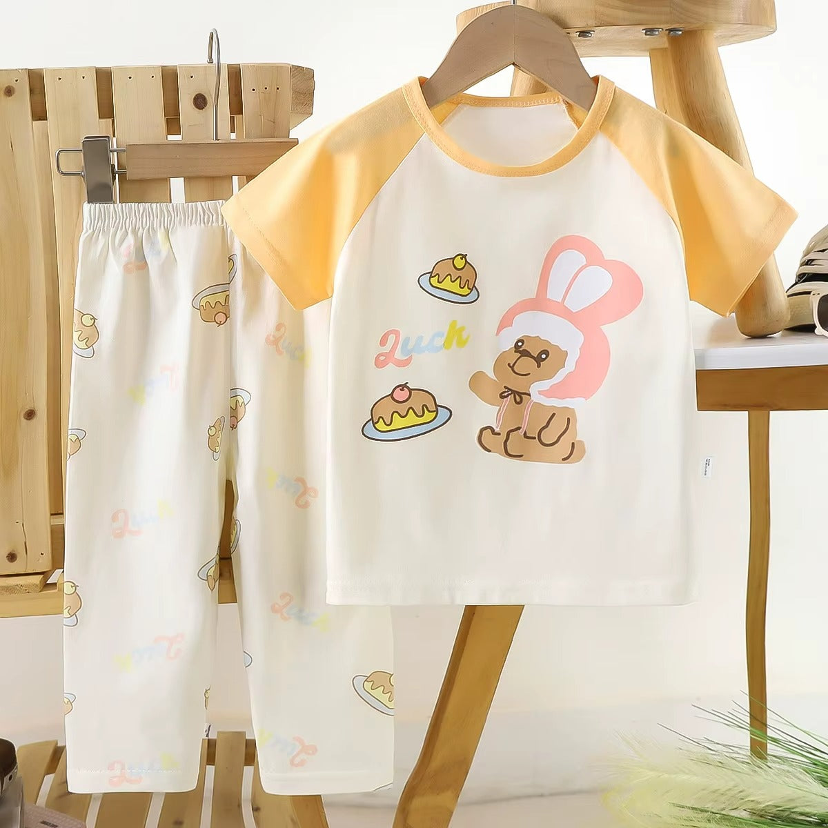 Kids 100% Cotton Casual Clothing with Cartoon Pattern ( Set of 6 )