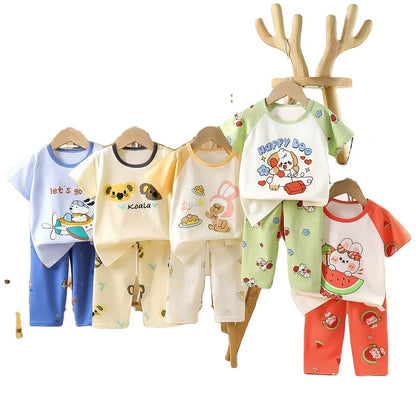 Kids 100% Cotton Casual Clothing with Cartoon Pattern ( Set of 6 )