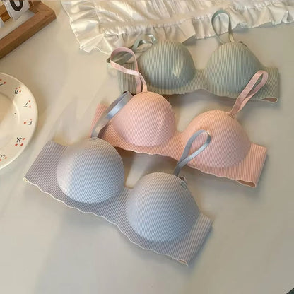 Seamless Half Cup Cloud Nude Anti-Sagging Soft Wireless Bra ( Pack of 7 )