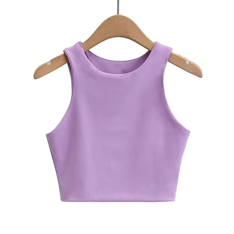 Summer Fashion Women Sexy Slim Tops O-neck Tank Tops 6 Colors ( Pack of 6 )